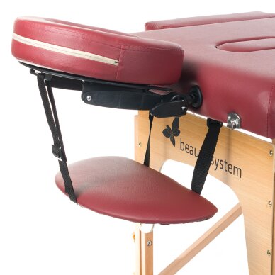 Klappbare Massageliege BEAUTY SYSTEM WOOD 2 BURGUND 1