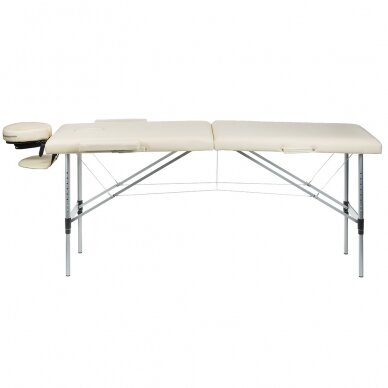 Składany stół do masażu BEAUTY SYSTEM ALU 2 CREAM (1) 2