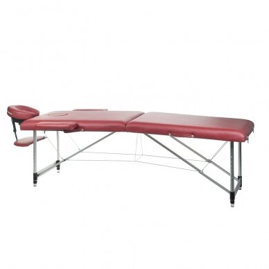 Foldable massage table BEAUTY SYSTEM ALU 2 BURGUND