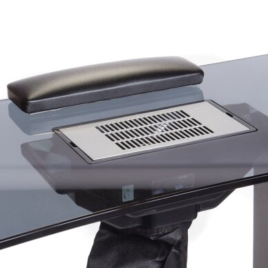 Manikyyripöytä pölynkerääjällä MANICURE DESK ELEGANCE GLASS BLACK 2