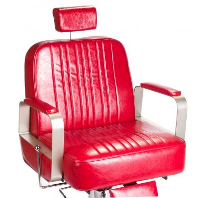 Frizieru krēsls PROFESSIONAL BARBER CHAIR HOMER RED 3