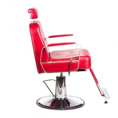 Frizieru krēsls PROFESSIONAL BARBER CHAIR HOMER RED 2