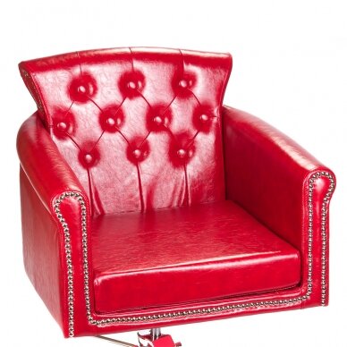 Frizieru krēsls PROFESSIONAL HAIRDRESSING CHAIR ALBERTO BERLIN RED 3