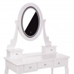 Grima galdiņš ar LED spoguli un tabureti KARI WHITE