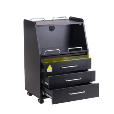 Cosmetology trolley with integrated UV steriliser 601 BLACK 1 Cosmetology trolley with integrated UV steriliser 601 BLACK 1