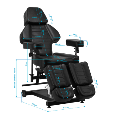 Tattoo chair Pro Ink 601A Hydraulic Black 23