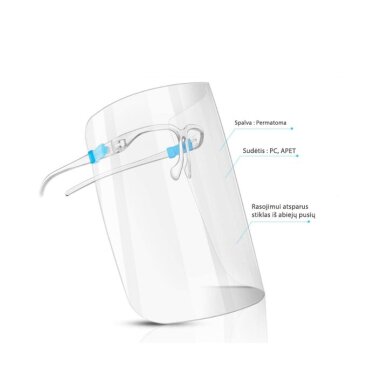 Apsauginis veido skydelis SUPER LIGHT COVID STOP (akinių rėmeliai + apsauginis skydelis) (1 vnt.) 8