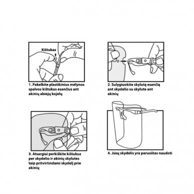 Gesichtsschutzschild SUPER LIGHT COVID STOP (Brillengestell + Schutzschild) (10 Stück) 6