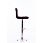 Bar stool CHOCOLADE ECO LEATHER CHROME BROWN