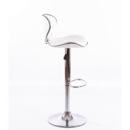 Krzesło barowe ELEGANCE ECO LEATHER CHROME WHITE