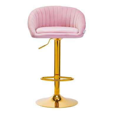 Baro kėdė STILISIMUS VELVET PINK GOLD 1