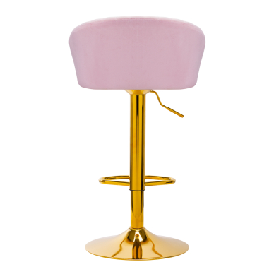 Baro kėdė STILISIMUS VELVET PINK GOLD 3