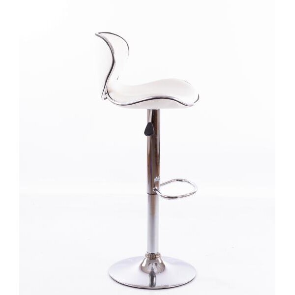 Krzesło barowe ELEGANCE ECO LEATHER CHROME WHITE 1