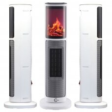 Column fan heater with fireplace simulation function CARRUZZO 65 cm