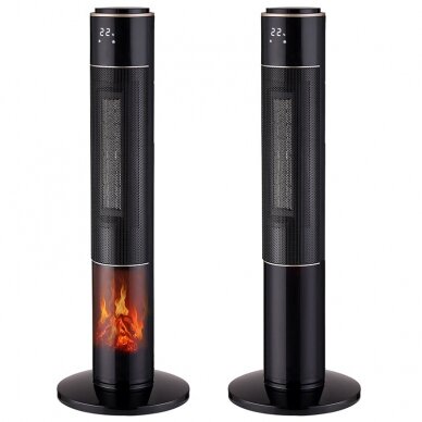 Termowentylator wieżowy z funkcją imitacji kominka CARRUZZO, 86 cm