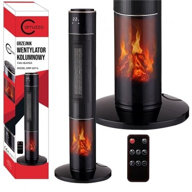 Termowentylator wieżowy z funkcją imitacji kominka CARRUZZO, 86 cm 3