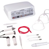 Cosmetology device with sonophoresis, darsonval, vacuum, spray, coagulation and breast tightening functions BR-1898