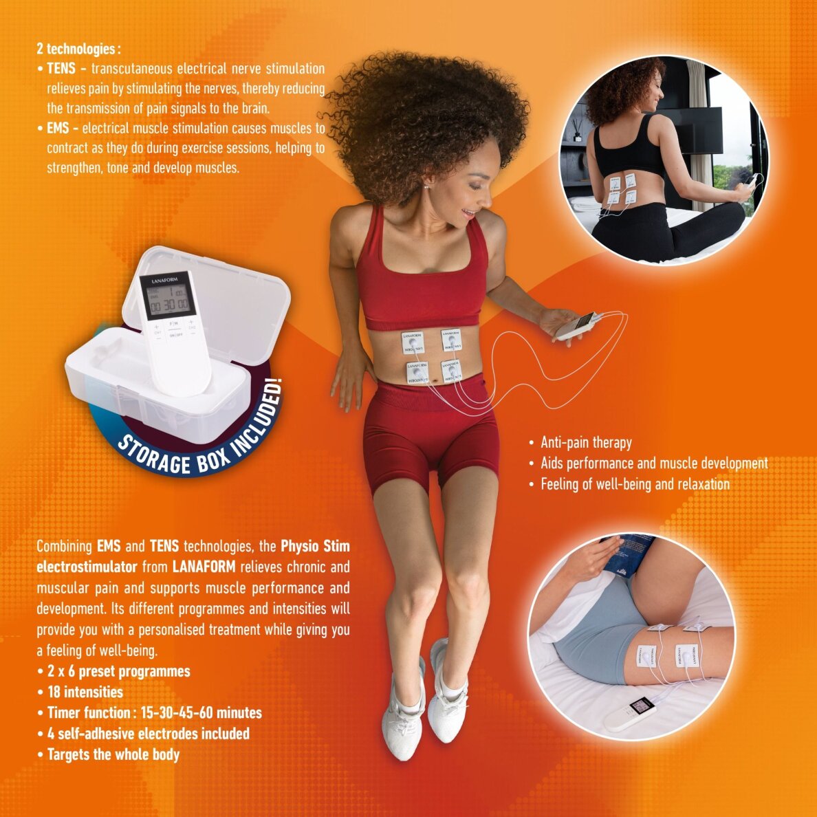 Elektrostimulators TENS/EMS Lanaform Physio Stim 9 Elektrostimulators TENS/EMS Lanaform Physio Stim 9