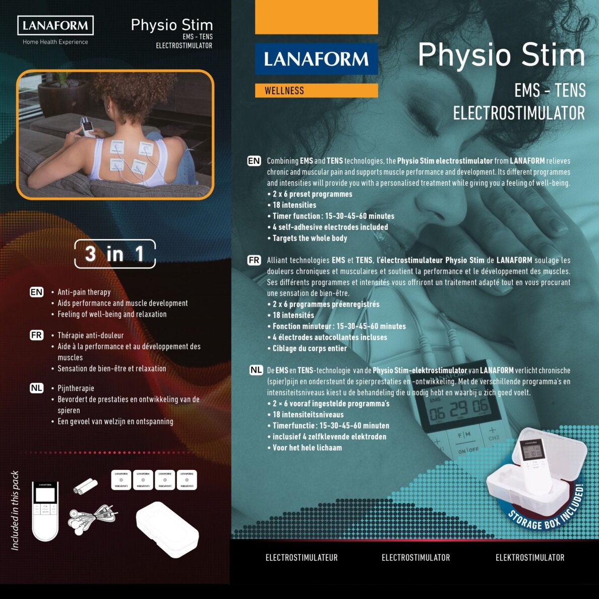Elektrostimulators TENS/EMS Lanaform Physio Stim 11 Elektrostimulators TENS/EMS Lanaform Physio Stim 11