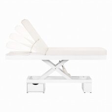 Electric massage table with lighting AZZURRO SPA WOOD WHITE 2 MOTOR HEATED