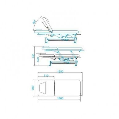 Электрический массажный стол AZZURRO MASSAGE BED 1 MOTOR WHITE 5