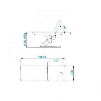 Elektrische Massageliege AZZURRO PURE MASSAGE 2 MOTOR WHITE 5