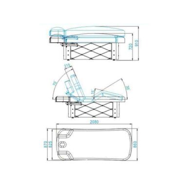 Elektrinis masažo stalas AZZURRO SPA WOOD 4 MOTOR WHITE 2