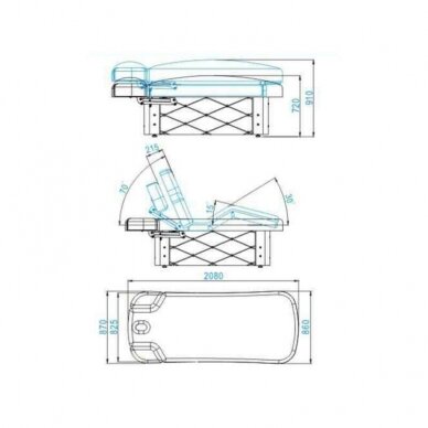 Elektriskās masāžas galds AZZURRO SPA WOOD 4 MOTOR WHITE 2