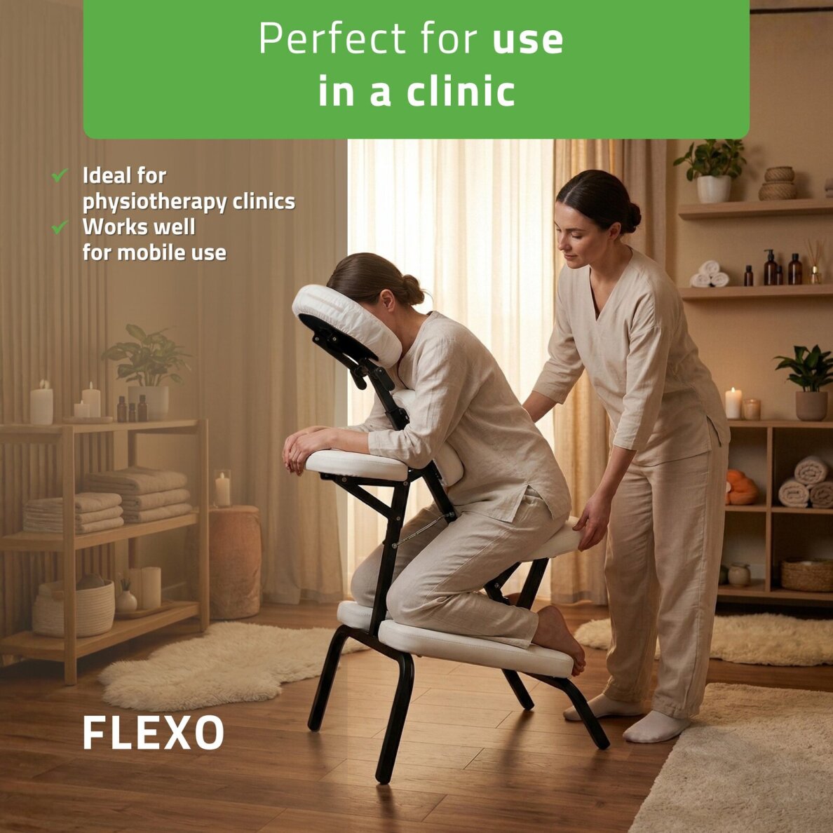 Vertikālais masāžas krēsls Habys Flexo Comfy Base, balts 1 Vertikālais masāžas krēsls Habys Flexo Comfy Base, balts 1