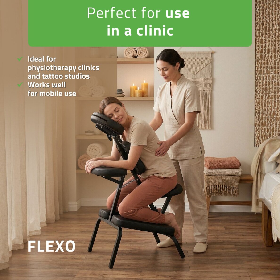 Vertikālais masāžas krēsls Flexo Comfy Base melns 1 Vertikālais masāžas krēsls Flexo Comfy Base melns 1