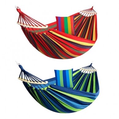 Divvietīgs šūpuļtīkls ar saitēm un spilvenu SUMMER FANTASY, 260 x 150cm 2