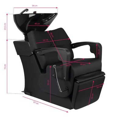 Umywalka fryzjerska Gabbiano C37 czarna 5