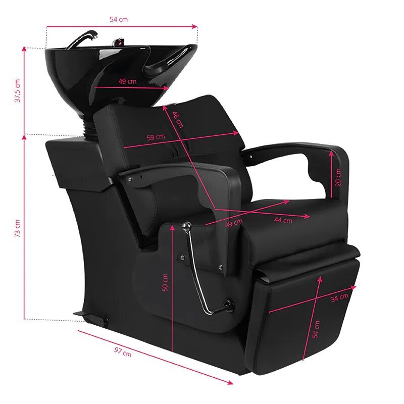 Umywalka fryzjerska Gabbiano C37 czarna 5 Umywalka fryzjerska Gabbiano C37 czarna 5