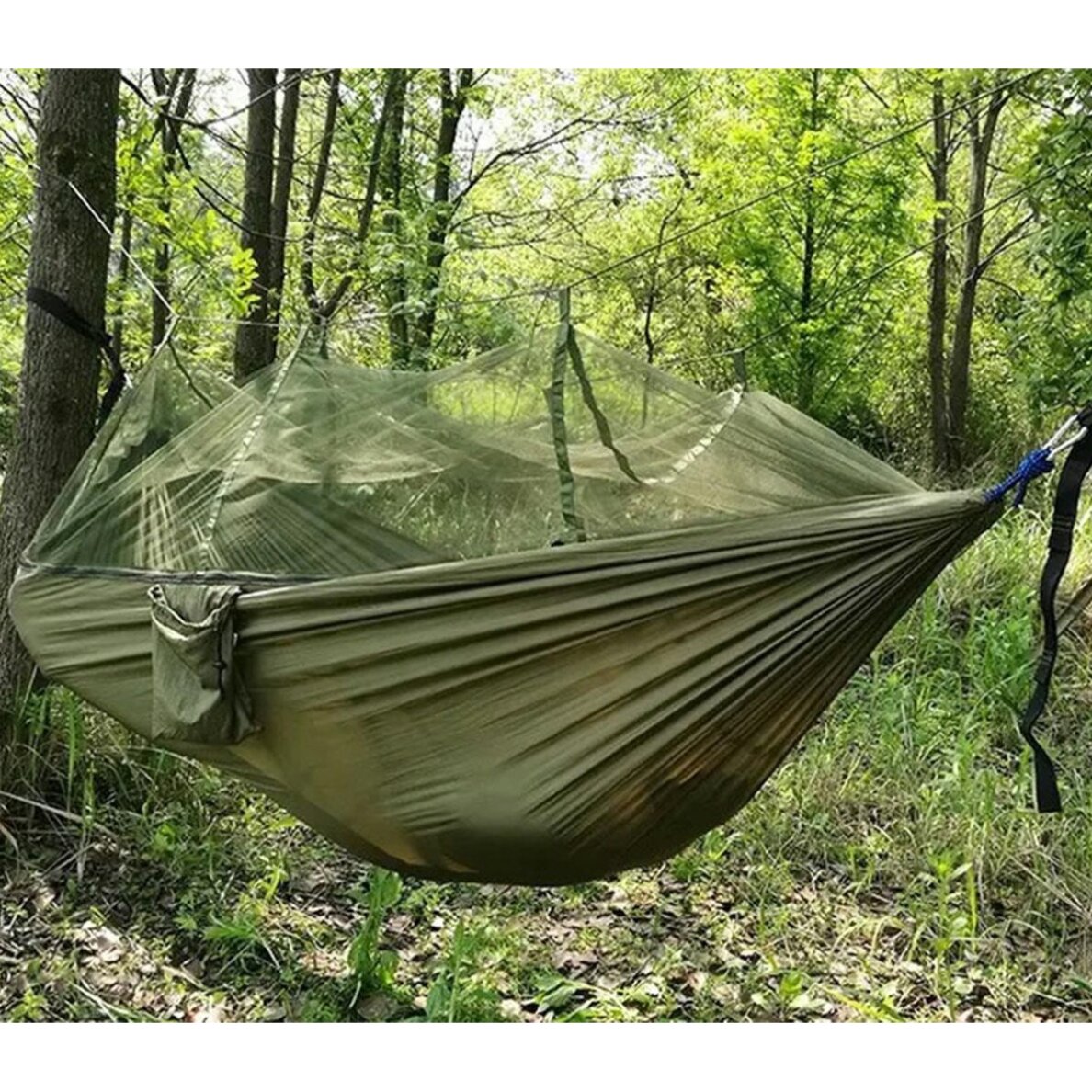 Võrkkiik putukavõrguga ACTIVE SUMMER CAMOUFLAGE 260x140cm 200kg 5