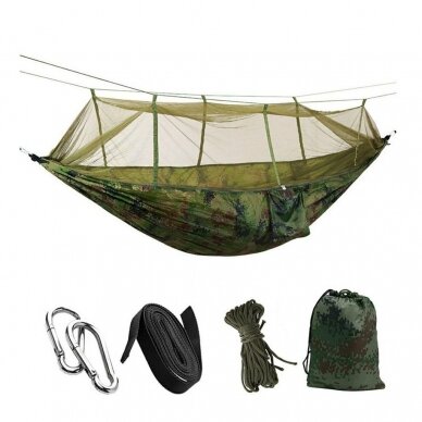 Hammock with insect net ACTIVE SUMMER CAMOUFLAGE 260x140cm 200kg 1