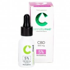 Kanepi CBD õli CannabyMed Raw 10 ml 5% 500 mg