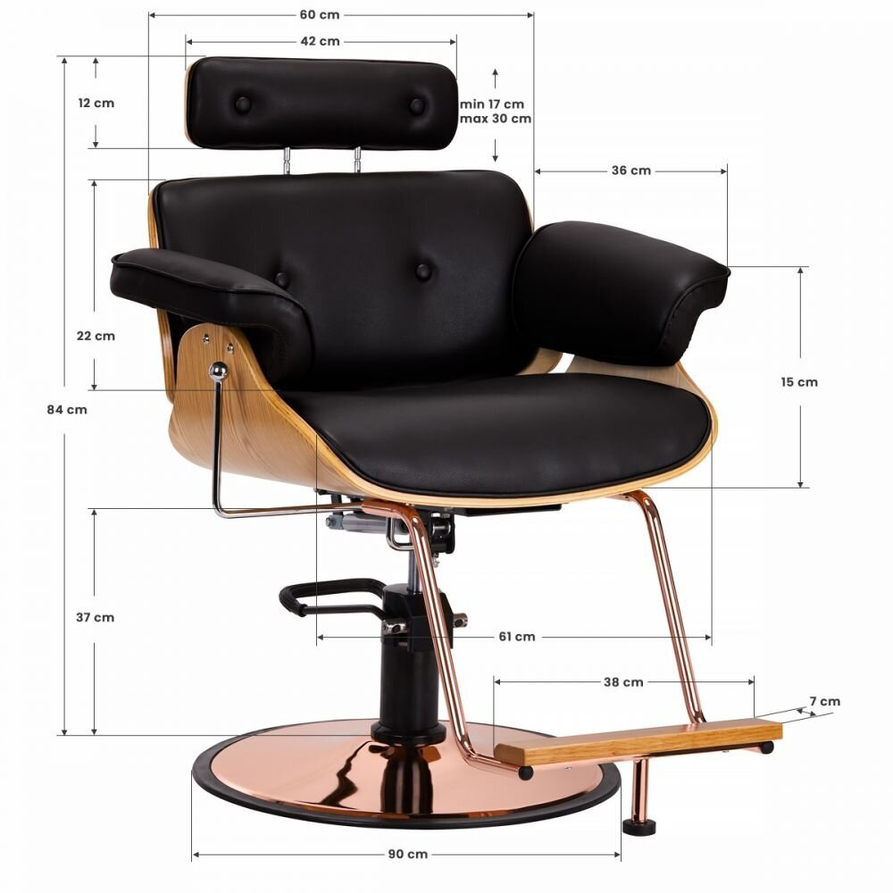 Kirpyklos kėdė HAIRDRESSING CHAIR FLORENCE BELLA ADJUSTABLE BACK BLACK 12 Kirpyklos kėdė HAIRDRESSING CHAIR FLORENCE BELLA ADJUSTABLE BACK BLACK 12