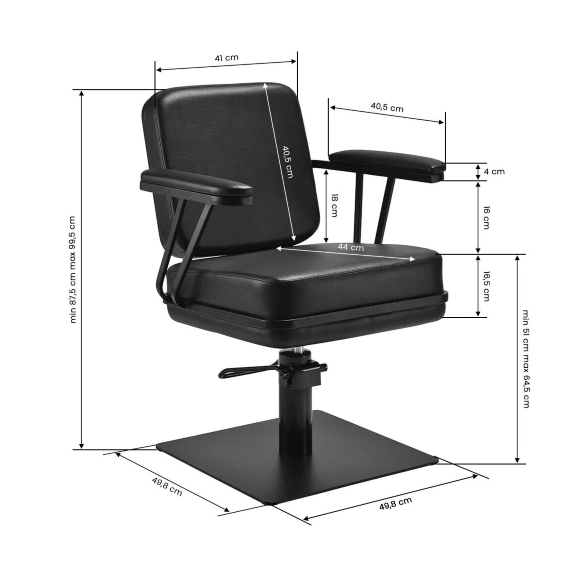 Fotel fryzjerski Gabbiano Madrid Black 6 Fotel fryzjerski Gabbiano Madrid Black 6