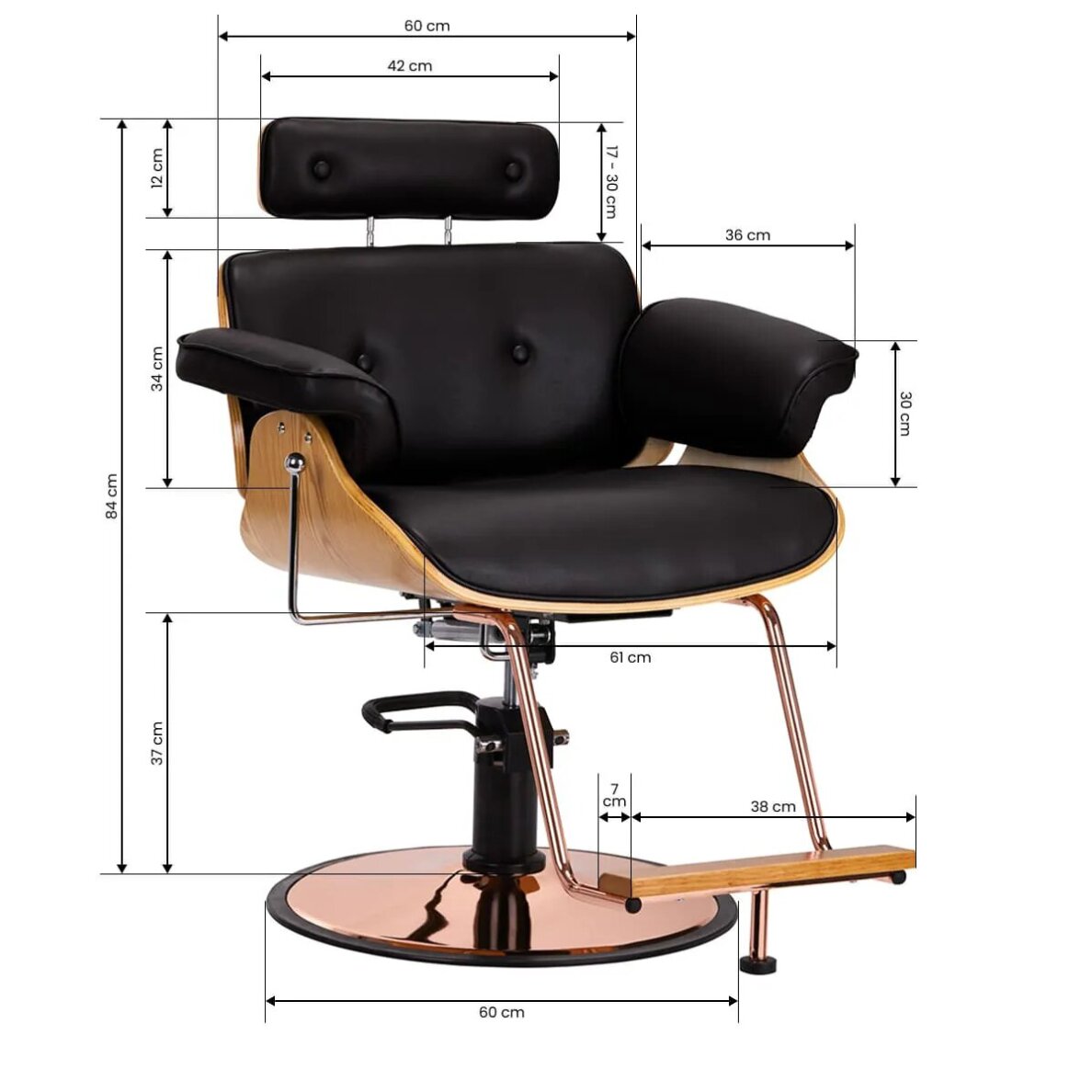 Kampaamotuoli HAIRDRESSING CHAIR FLORENCE BELLA ADJUSTABLE BACK BLACK 10 Kampaamotuoli HAIRDRESSING CHAIR FLORENCE BELLA ADJUSTABLE BACK BLACK 10