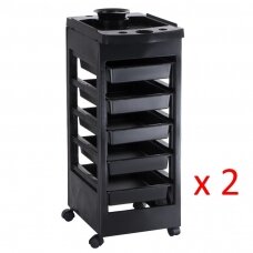 Hairdressing trolley HAIRDRESSER HELPER PRACTIC BLACK (2 pcs.)