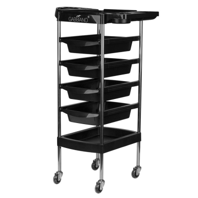 Kampaamokärry GABBIANO HAIRDRESSER HELPER 7 BLACK (1)