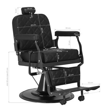 Fotel barberski Barber Chair Gabbiano Carlos Extra Black 16 Fotel barberski Barber Chair Gabbiano Carlos Extra Black 16