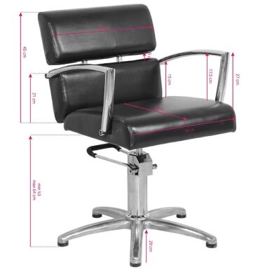 Krzesło fryzjerskie GABBIANO HAIRDRESSING CHAIR BRUSSEL STRIP BLACK 3