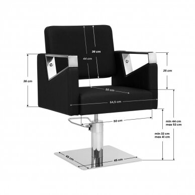 Kirpyklos kėdė GABBIANO HAIRDRESSING CHAIR VILNIUS PROFESSIONAL BLACK 5