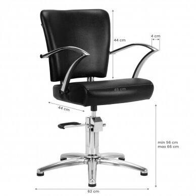 Juuksuritool GABBIANO PROFESSIONAL HAIRDRESSING CHAIR DALLAS BRUSSELS BLACK 6