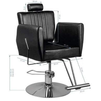 Frizieru krēsls HAIR SYSTEM HAIRDRESSING CHAIR 0-179 BLACK 5
