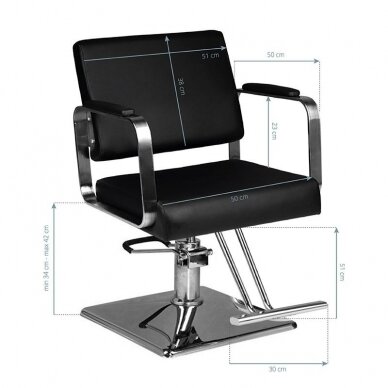 Frizieru krēsls HAIRDRESSING CHAIR 202 BLACK 4