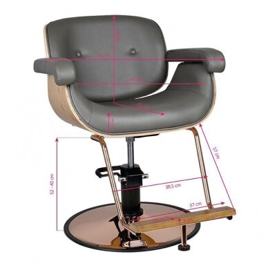 Frizieru krēsls HAIRDRESSING CHAIR VENICE MARINE GREY 4