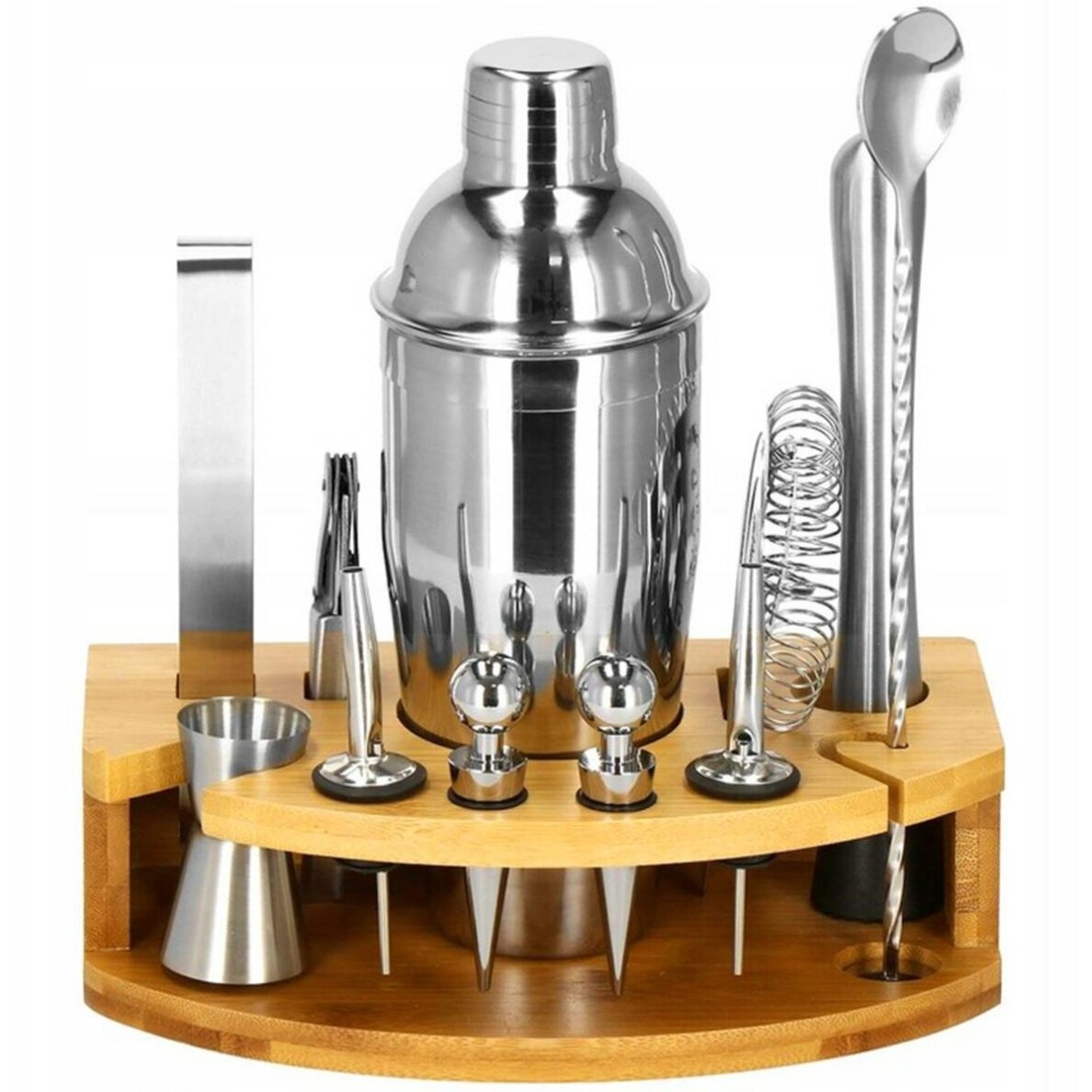 Kokteilide valmistamise komplekt bambusest alusega Pro Barmen 12 Set Kokteilide valmistamise komplekt bambusest alusega Pro Barmen 12 Set