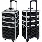 Kosmetikos priemonių lagaminas ant ratukų BEAUTY TRAVEL CASE 3IN1 Black/Silver